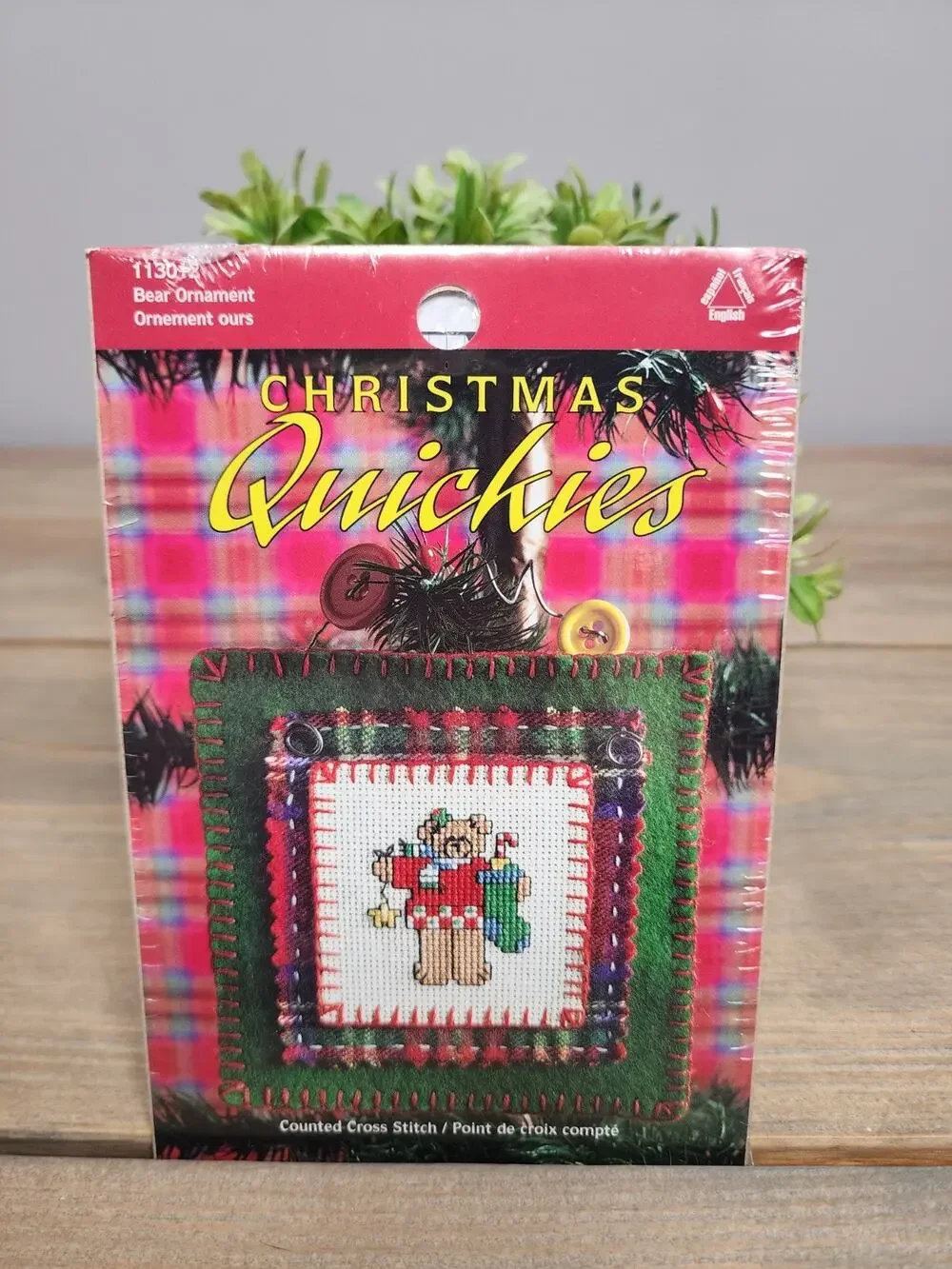 Christmas Quickies BEAR ORNAMENT Small Counted Cross Stitch Kit 113012